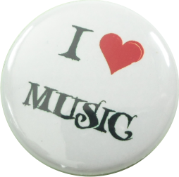 I love Music Button weiss